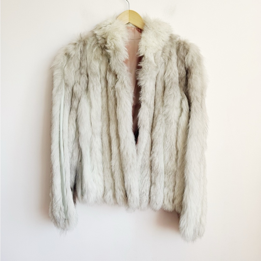 vintage white fox fur short coat